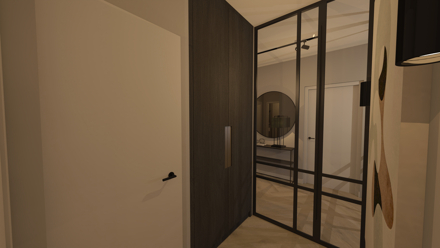 Luxe, interieur, hotel chique, master bedroom, walk in closet, ontwerp
