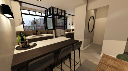 particulier,woonhuis,3d,interieur