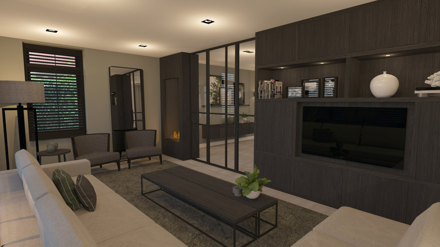 particulier,woonhuis,3d,interieur,hotel chique, landelijk