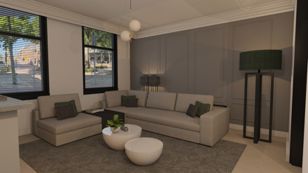 modern,klassiek,woonhuis,3d,interieur