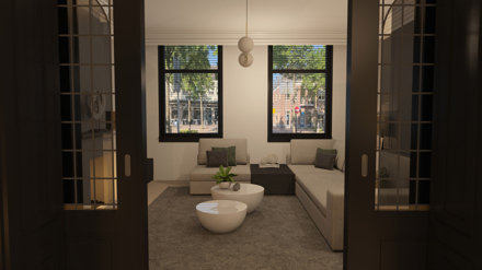 modern,klassiek,woonhuis,3d,interieur