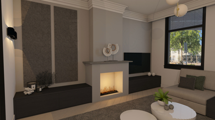 modern,klassiek,woonhuis,3d,interieur